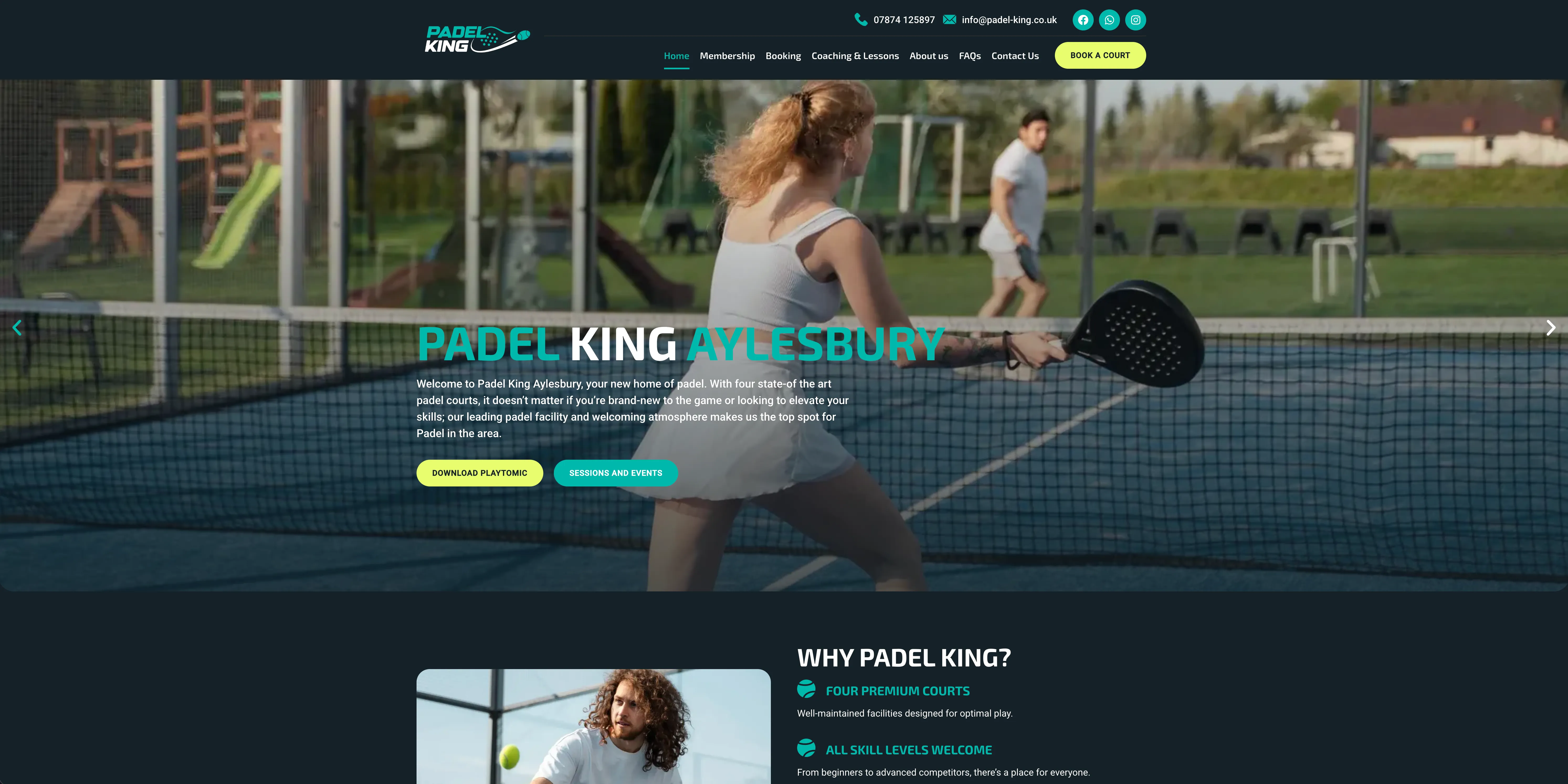 Padel King – strona dla centrum padla
